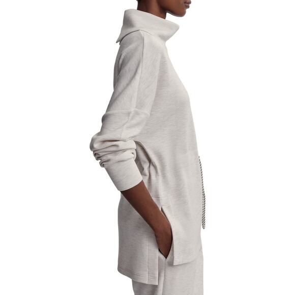 Anthropologie Varley Freya Funnel Neck Sweatshirt Ivory Size Medium Cream Cowl - Picture 2 of 12